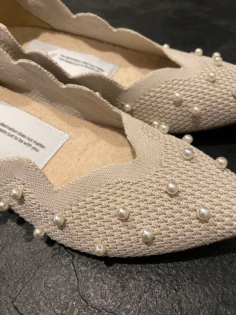 Offen オッフェン パールスカラップパンプス