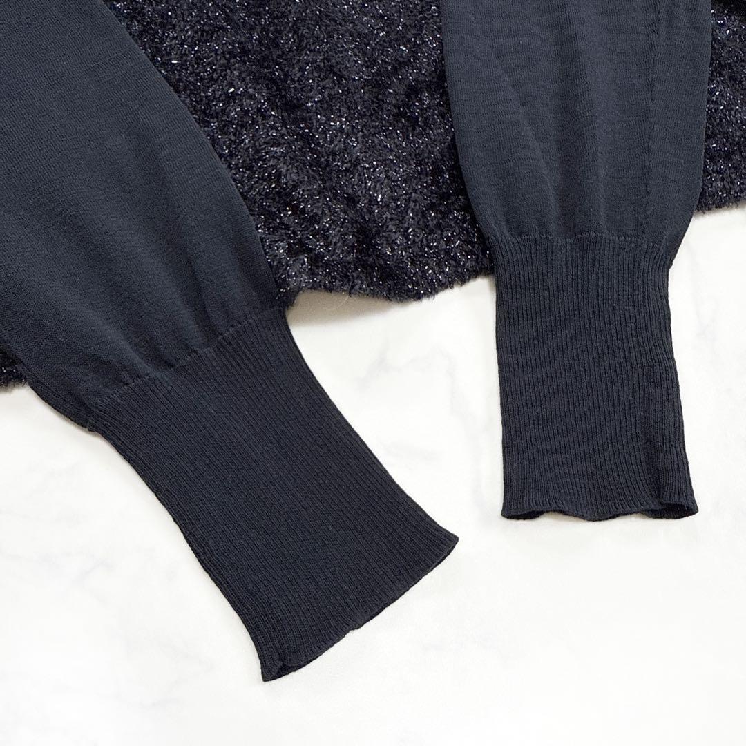 24AW エストネーション シアーハイネックモールコンビ ニット 異素材ニット