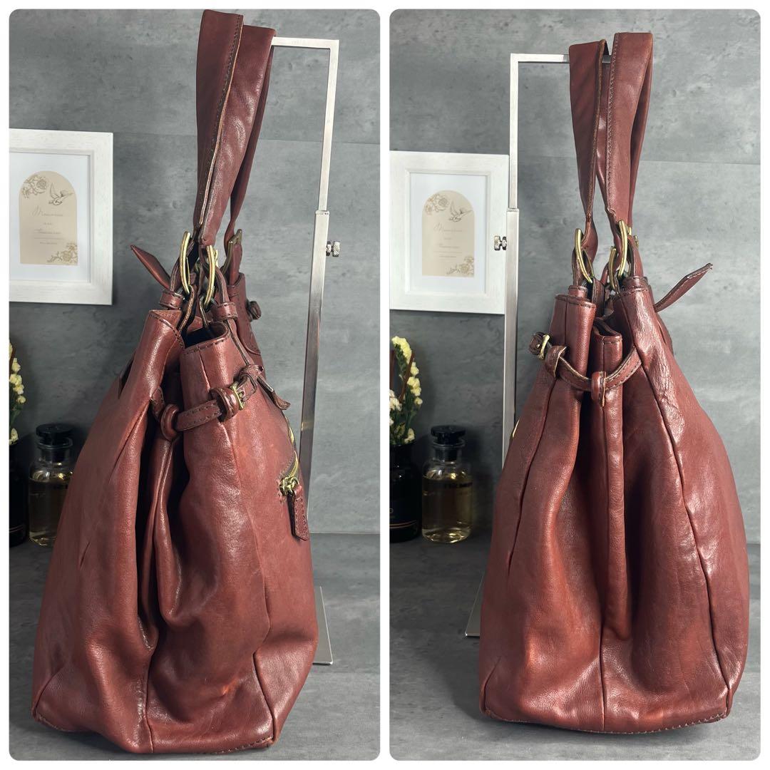 ★激レア・美品★イルビゾンテ 本革 トートバッグ バケッタレザー A4可 大容量