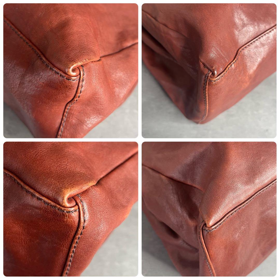 ★激レア・美品★イルビゾンテ 本革 トートバッグ バケッタレザー A4可 大容量