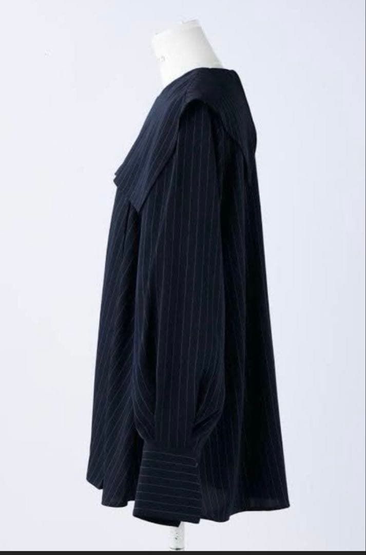 24SS✨美品　エンフォルド PE ピン ストライプ プリーツ シャツ ブラウス