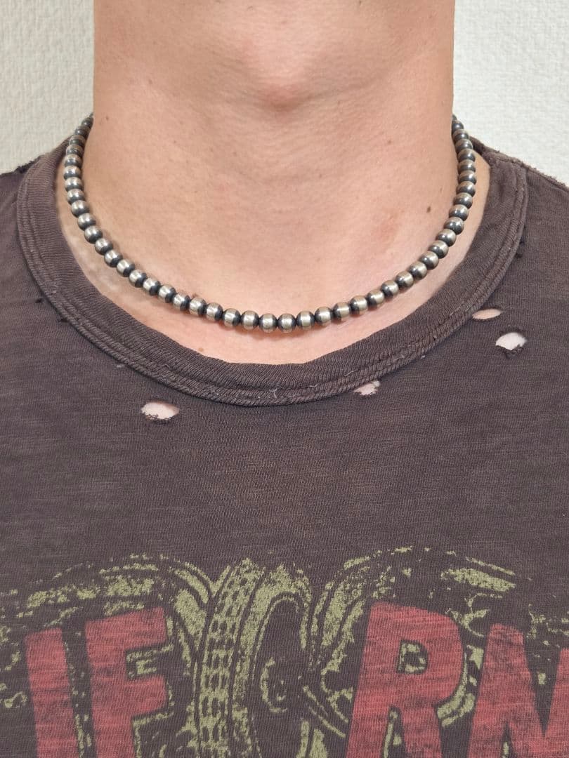 6㍉40㌢いぶし Navajo Pearl Necklace