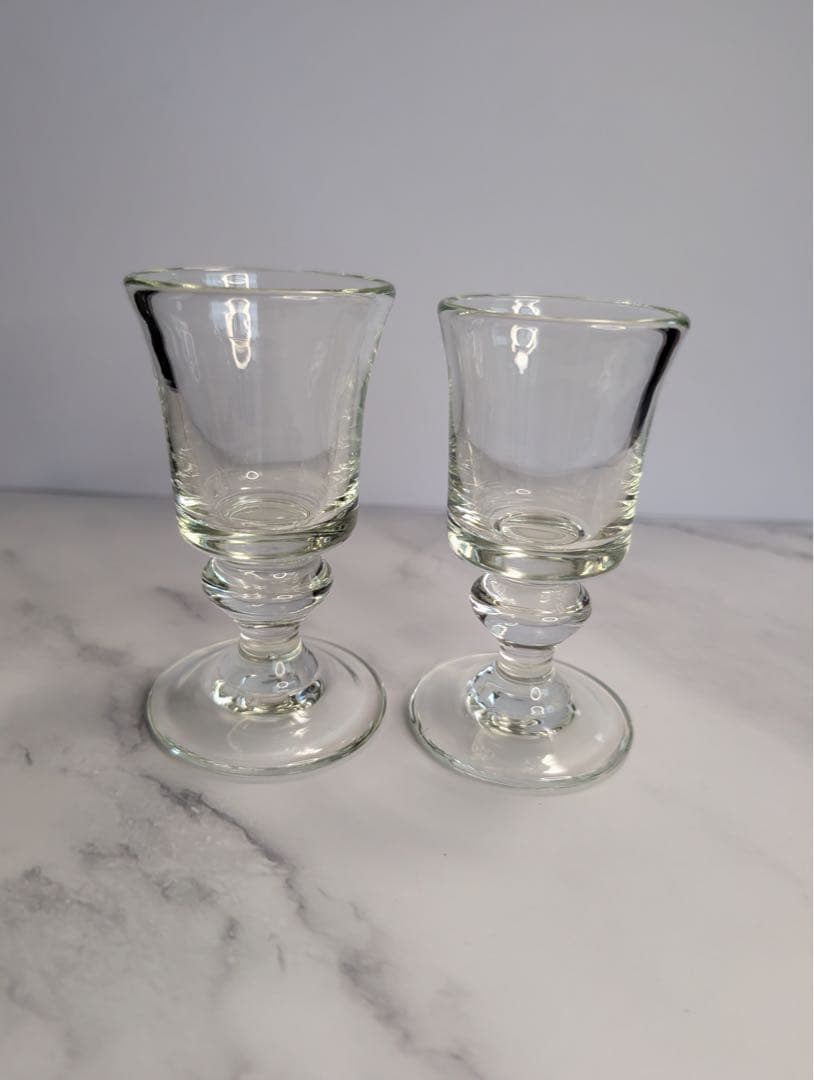 舩木倭帆（ふなきしずほ）作　ガラス製ワイン・ショットグラス 2個セット