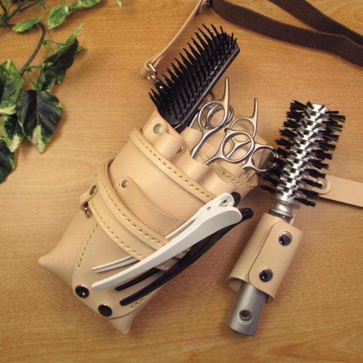 特別価格　ヌメ革ナチュラル　６丁　 ブラシケースセット　SCBC-223/NB1