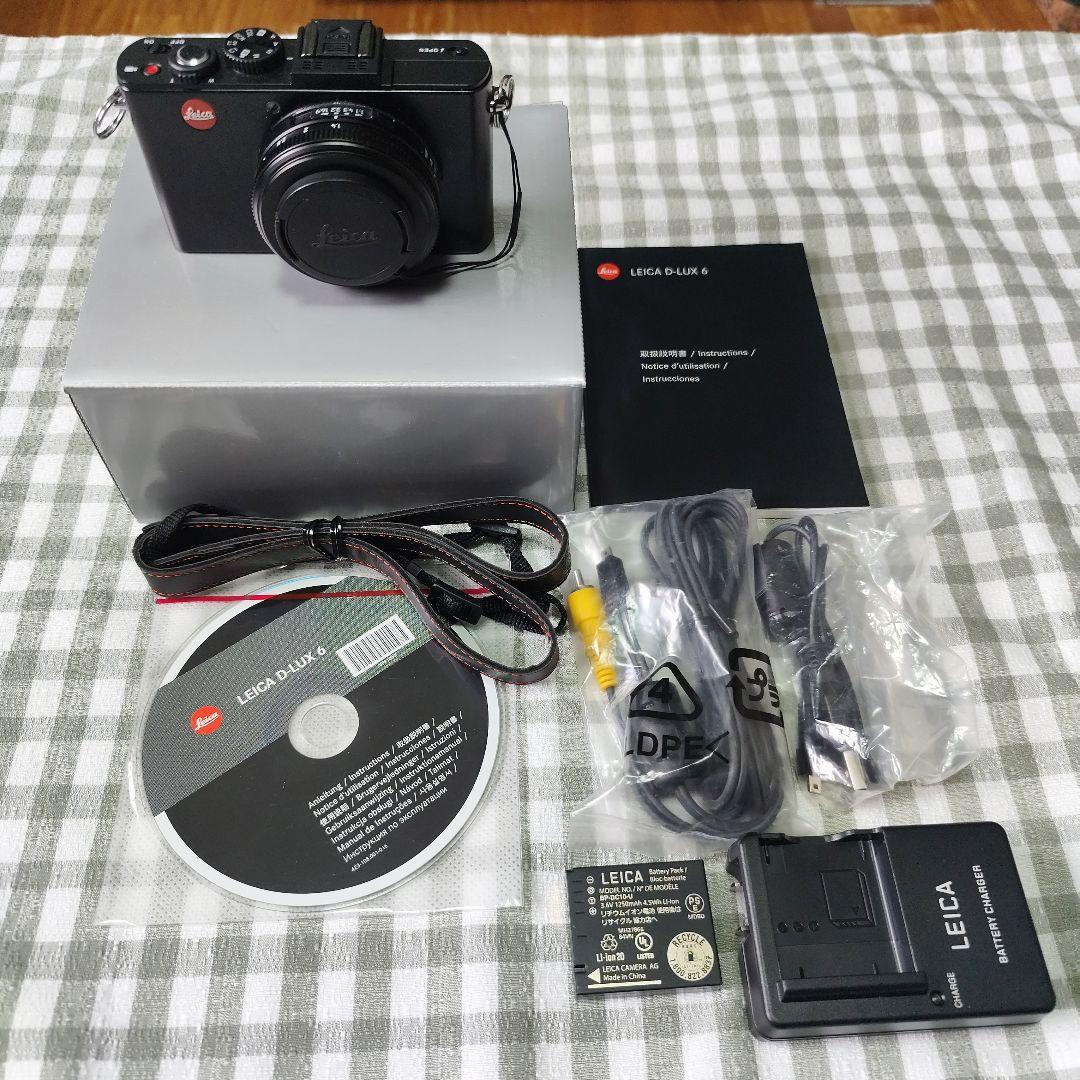 美品！ Leica ライカ D-LUX6セット 本革ハーフケース、予備Batt付