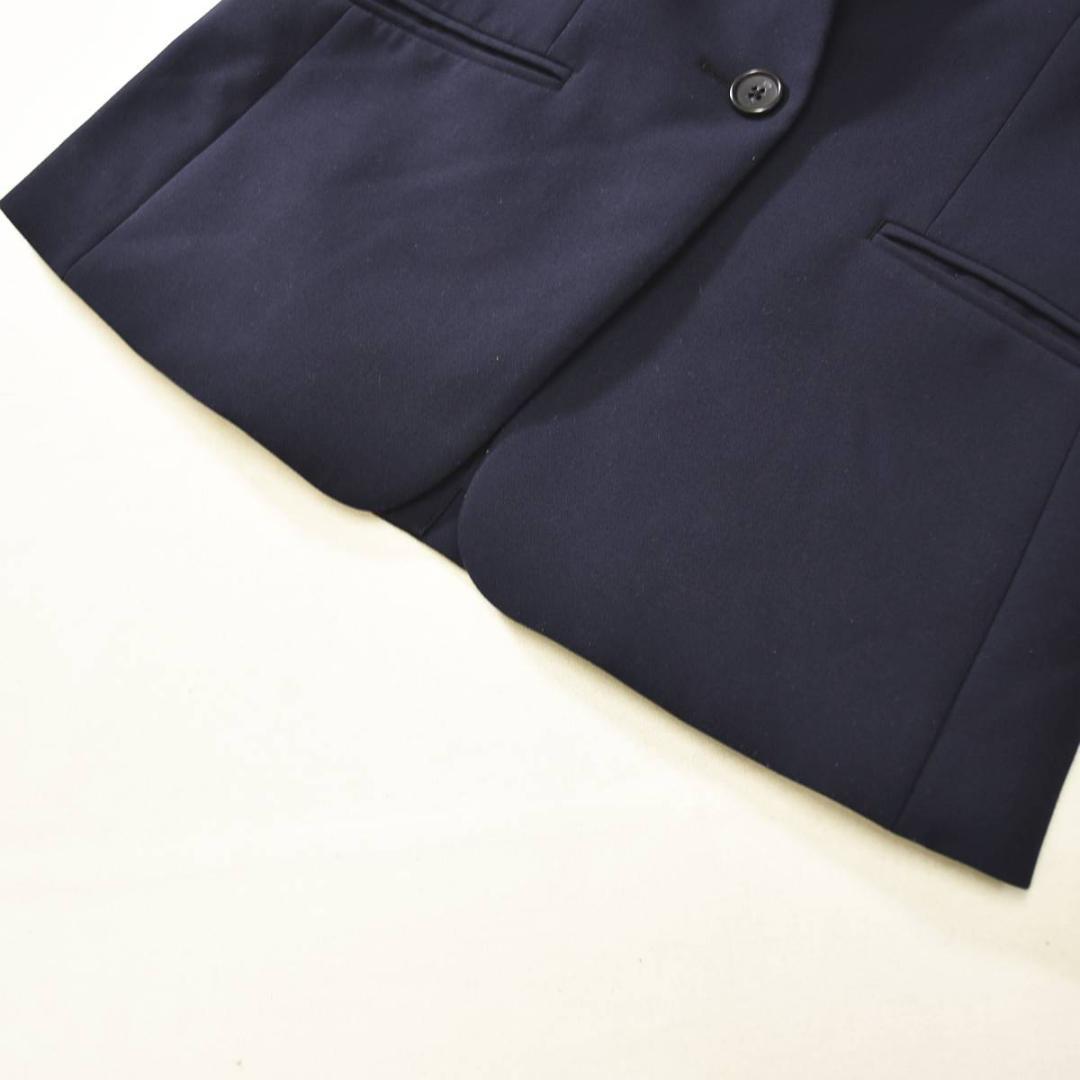 【上質】 【人気】 プラステ ノーカラー パンツスーツ ネイビー ♪