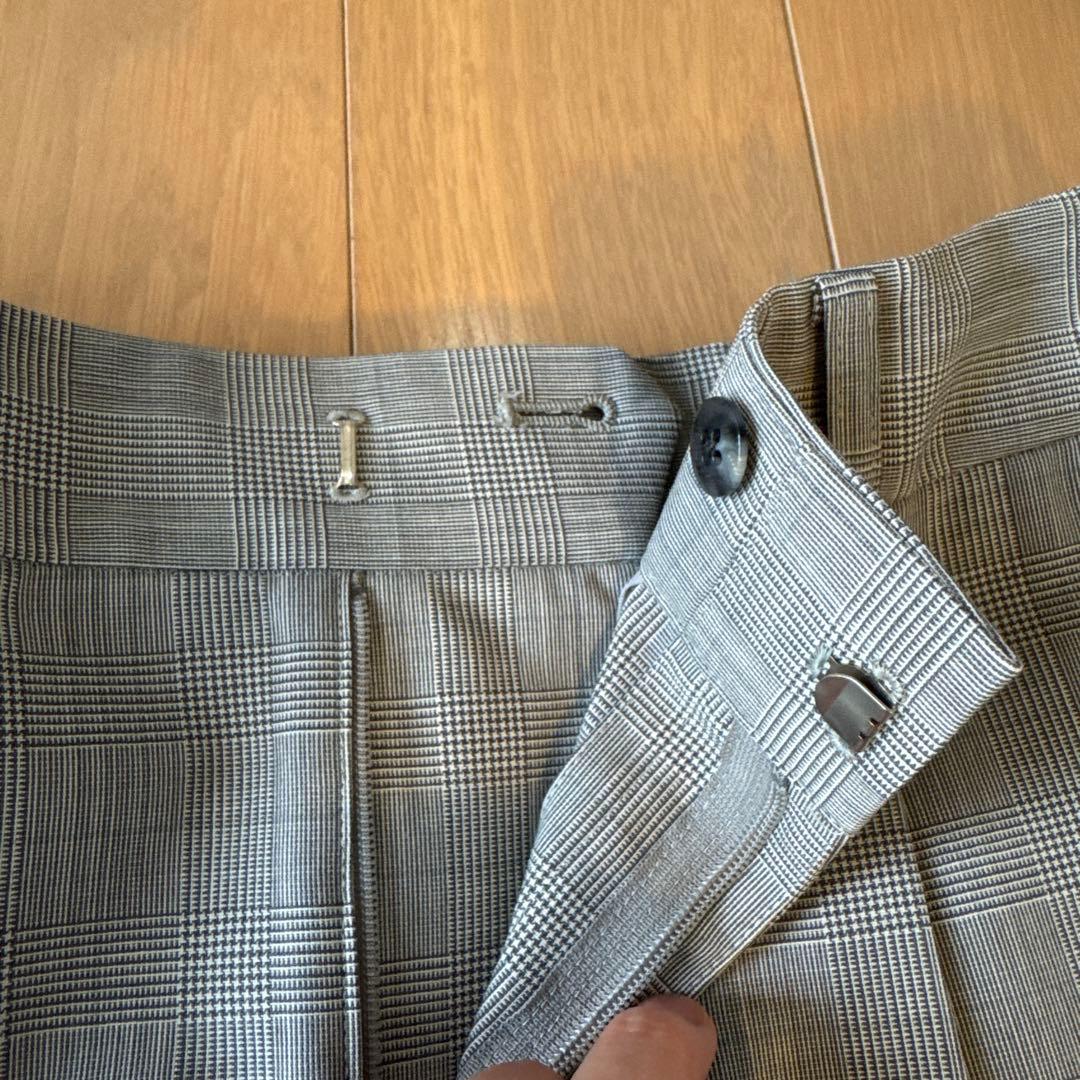 極美品　グリーンレーベルリラクシング　ノーカラー　パンツスーツ