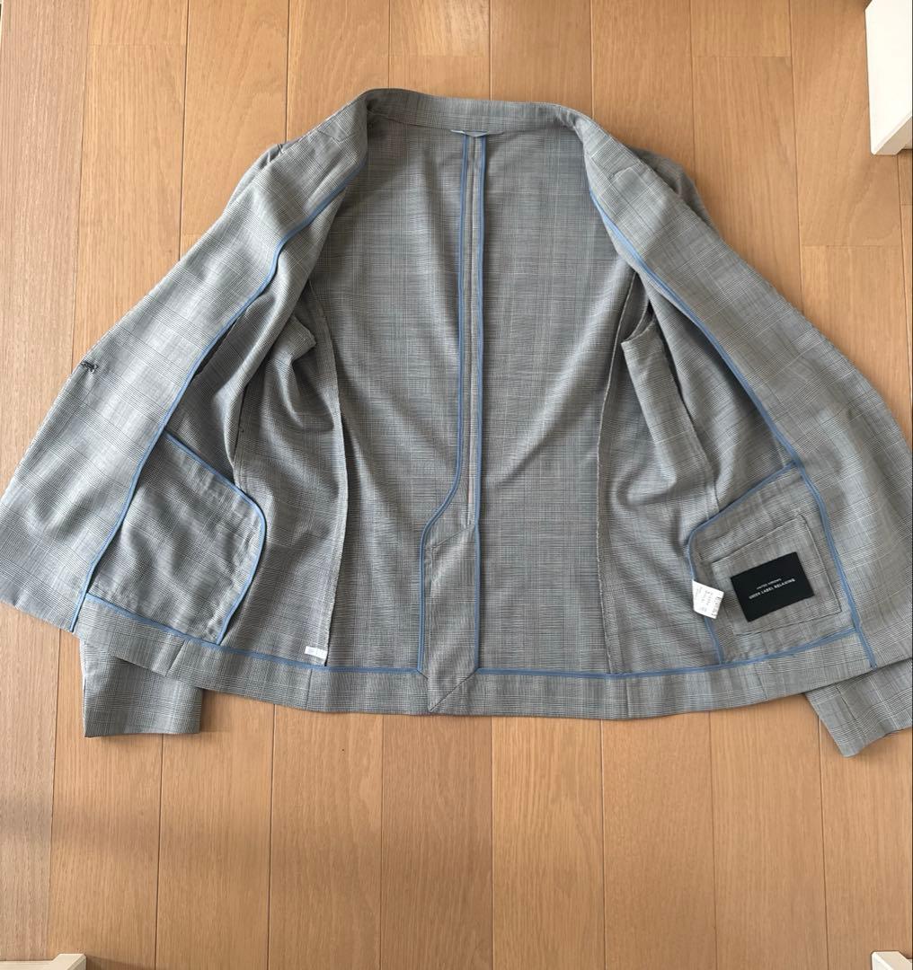 極美品　グリーンレーベルリラクシング　ノーカラー　パンツスーツ