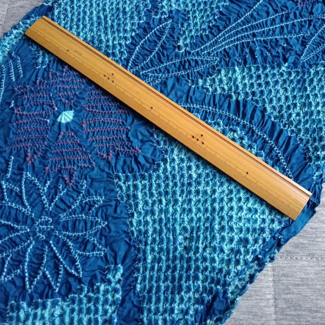 総絞り浴衣生地 反物 未使用 リメイク素材