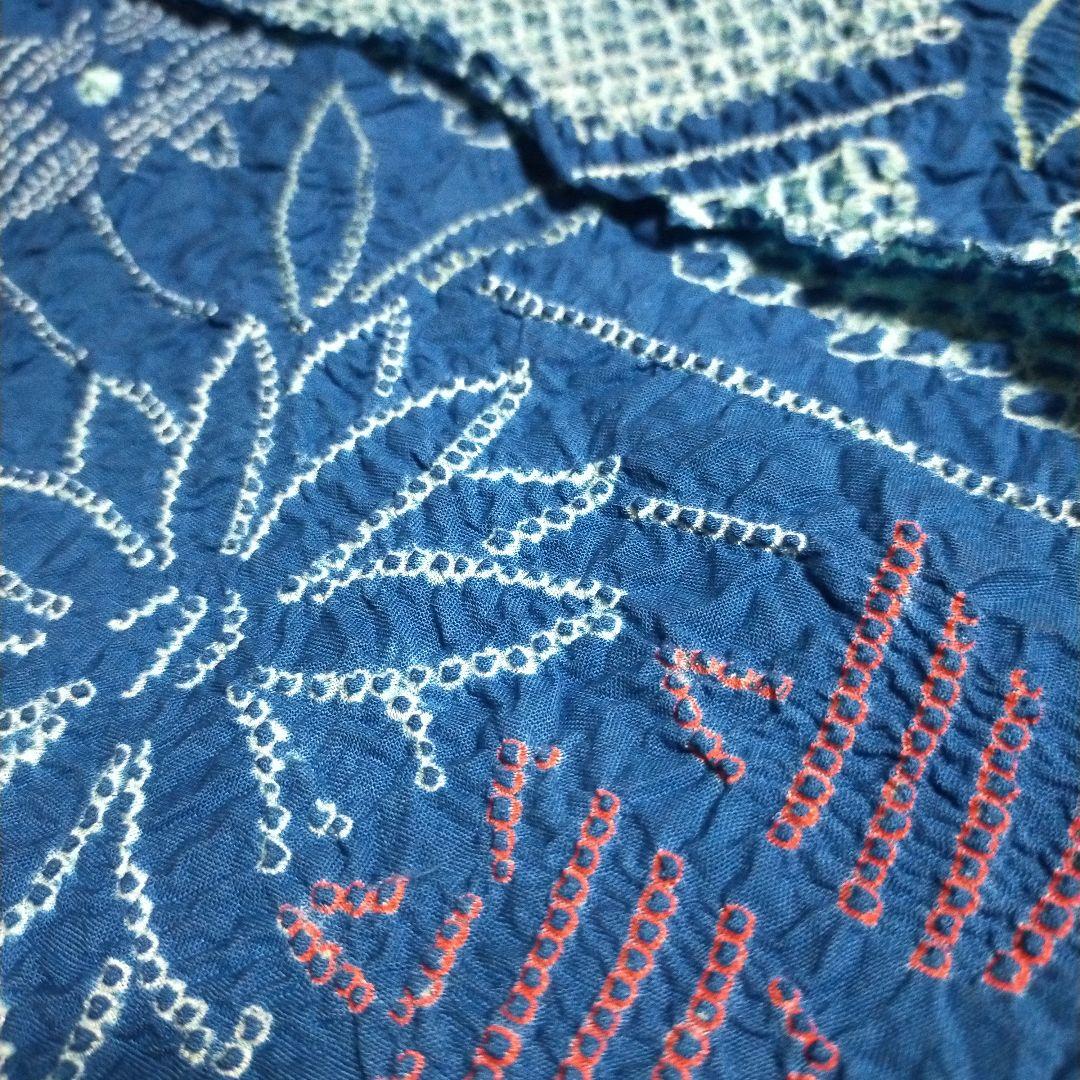 総絞り浴衣生地 反物 未使用 リメイク素材