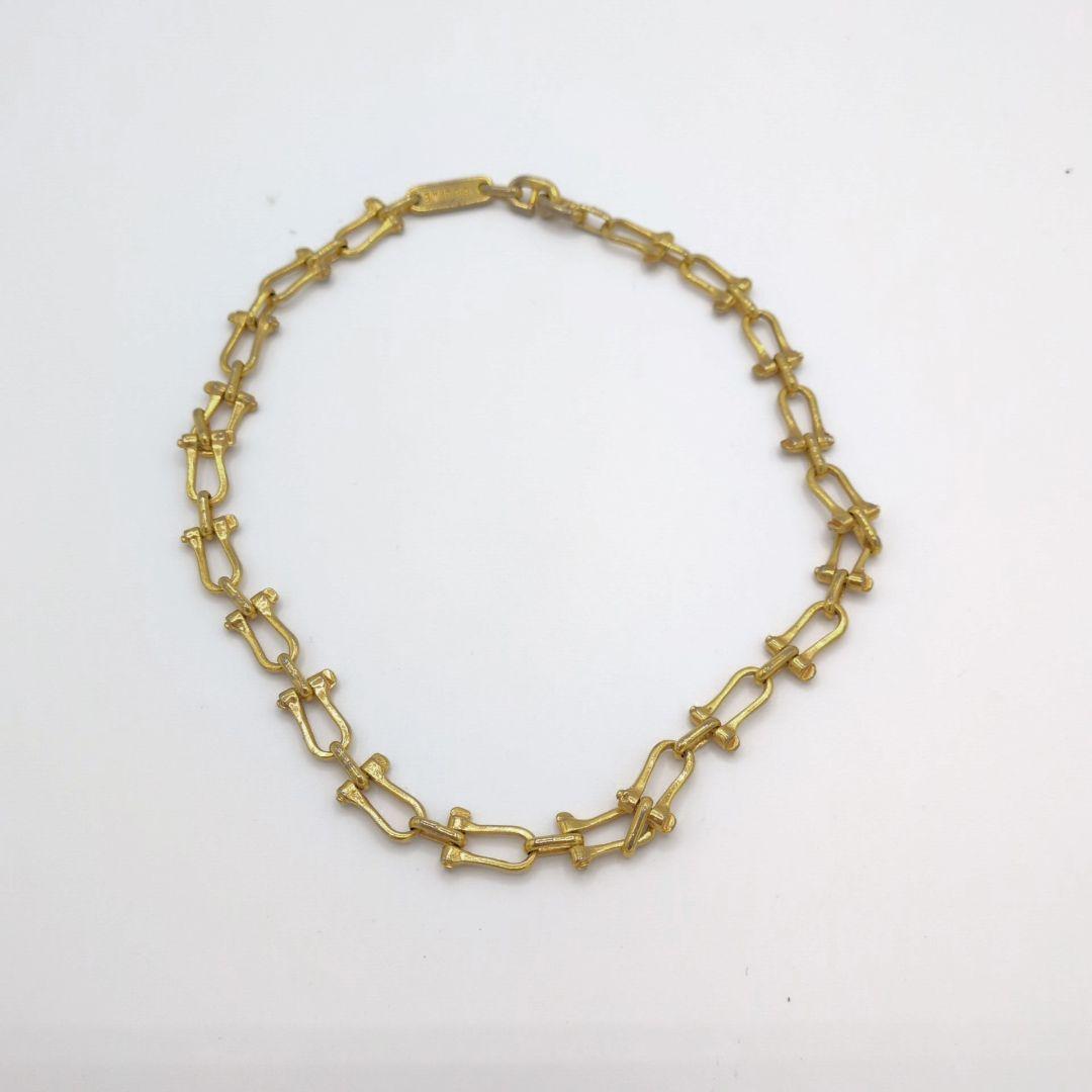 希少デザイン セリーヌ U字 チェーン ネックレス ゴールド ビンテージ