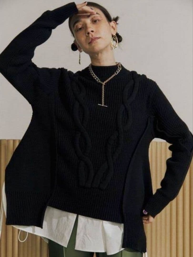 美品✨UN3D　ニット　セーター　ケーブルボリューム