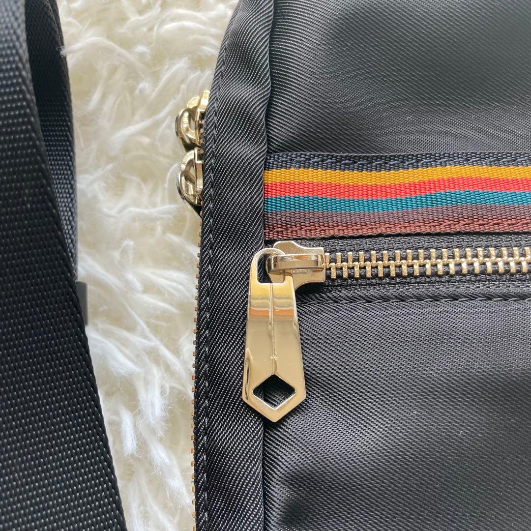 ポールスミス ボディバック ショルダーバッグ レザー ロゴ マルチストライプ