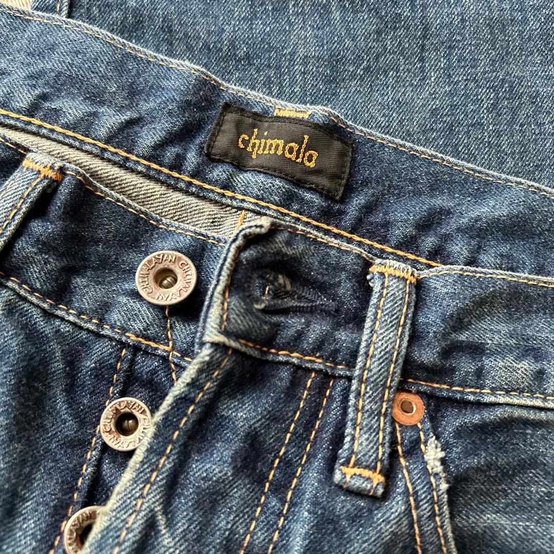 未使用　チマラ　ダメージデニム　ストレート　ヴィンテージミディアム