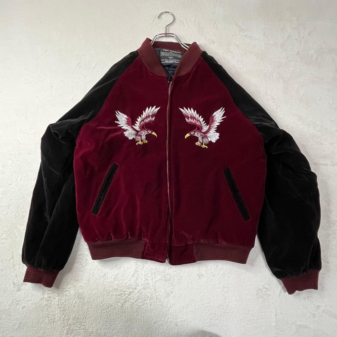 TEN CARAT U.S.S. MIDWAY スカジャン L ボルドー×黒