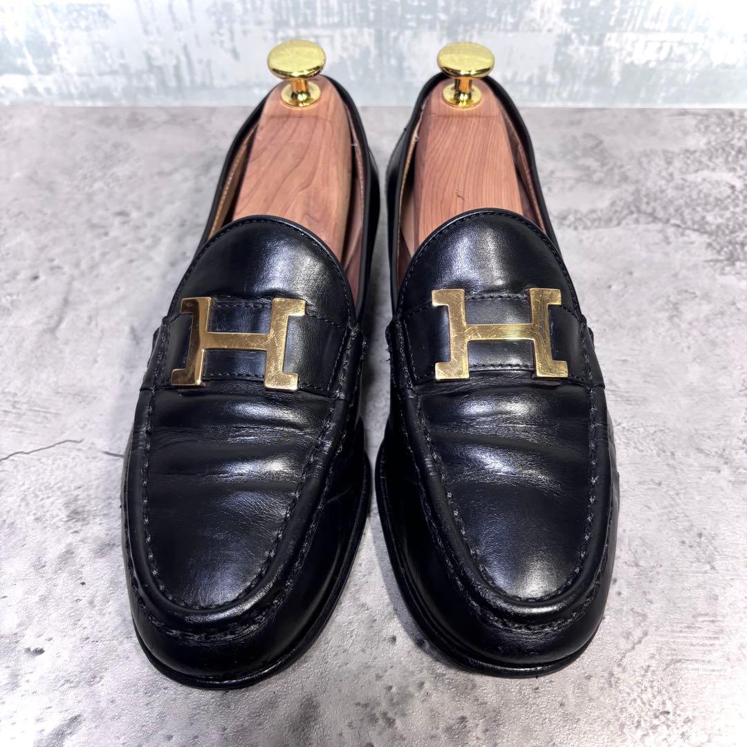 【うにこ！】HERMES エルメス コンスタンス レザー ローファー 36