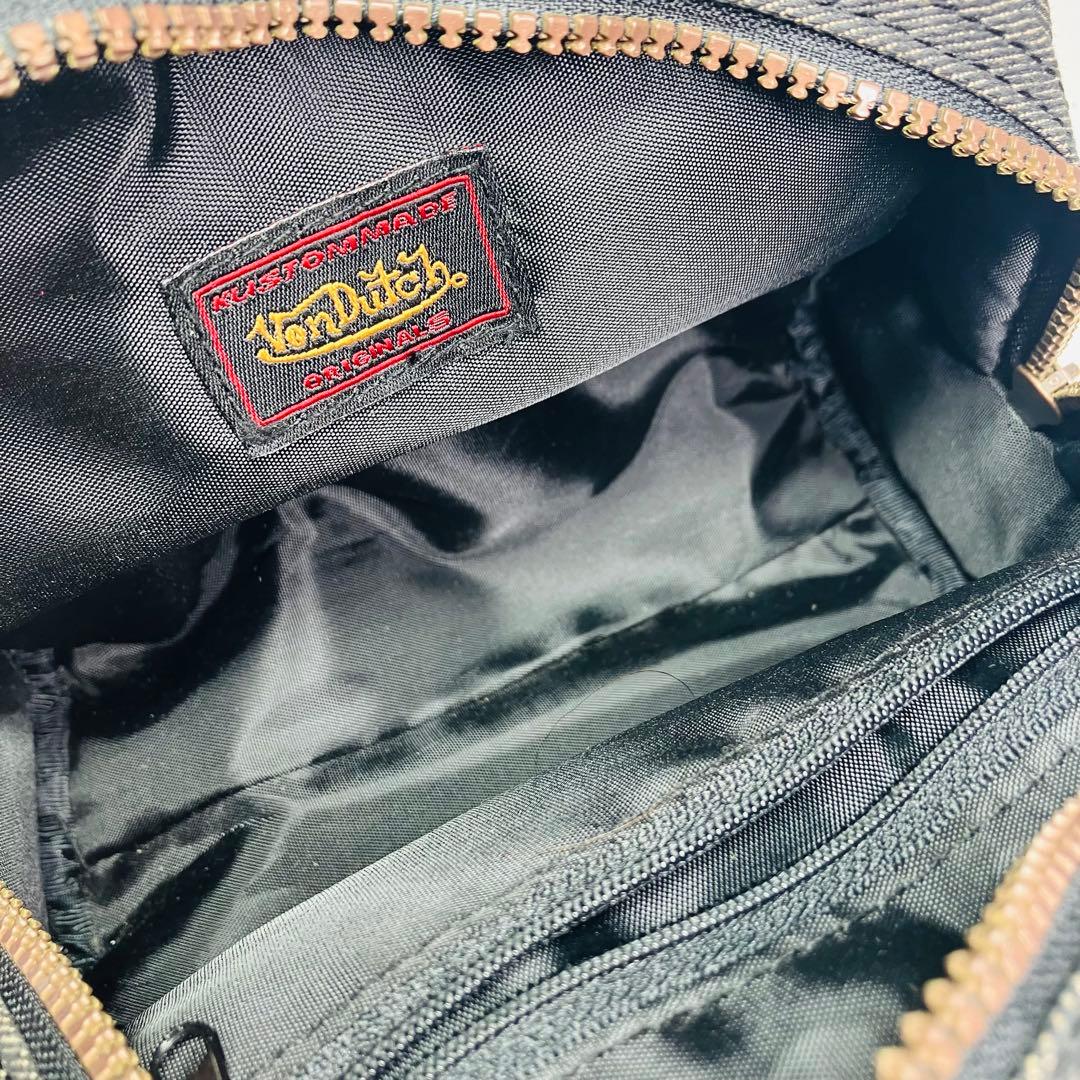 【美品】Von Dutch キャンバス　ミニボストンバッグ ブラック　ピンク