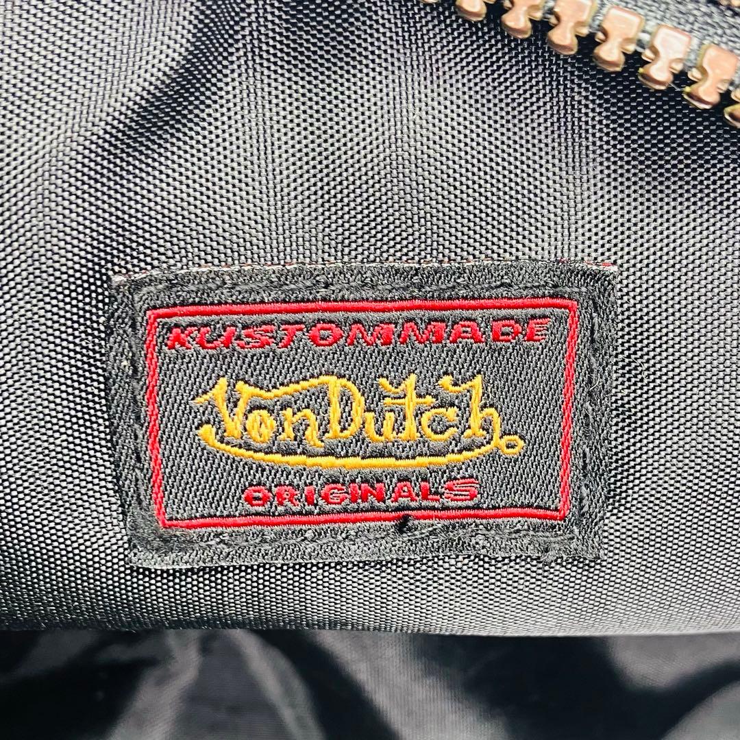 【美品】Von Dutch キャンバス　ミニボストンバッグ ブラック　ピンク
