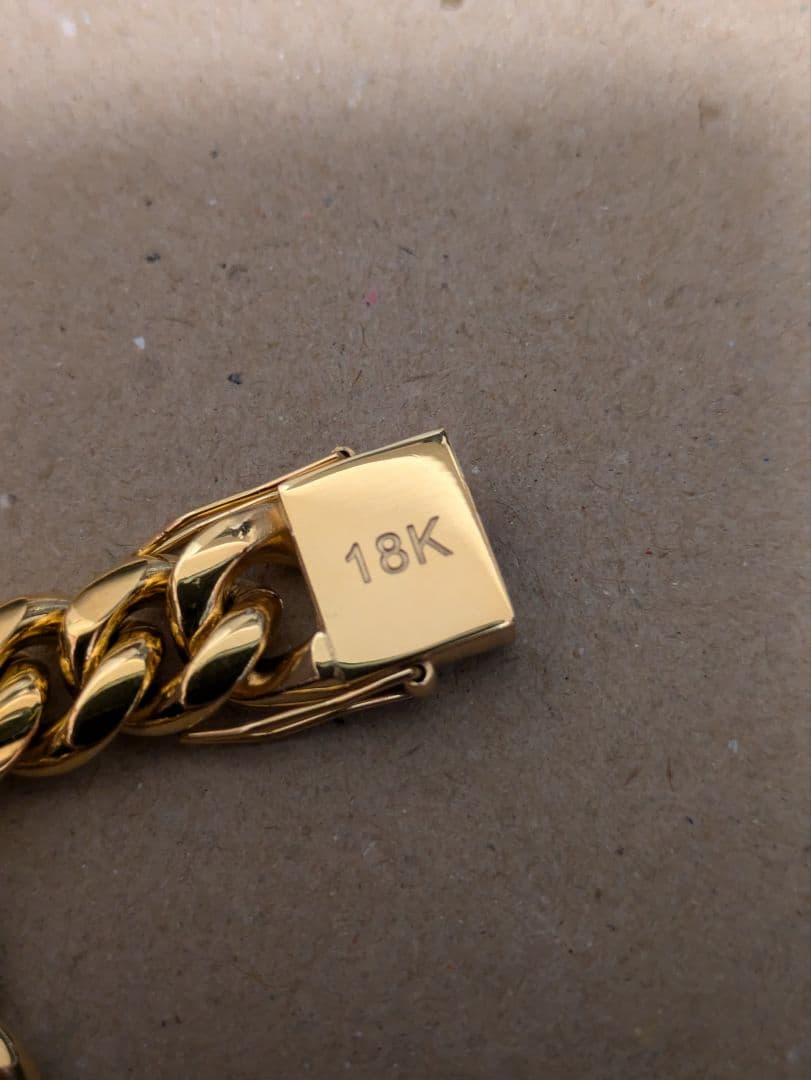 【21cm】【10mm】【18K刻印あり】【Miami Cuban】ブレスレット