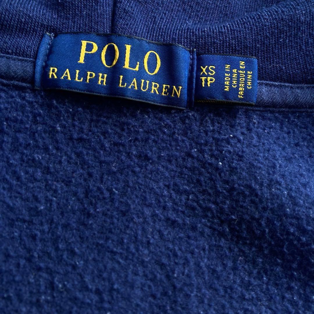 極美品 ポロラルフローレン ジップパーカー ビッグポニー刺繍 ロゴ ネイビー