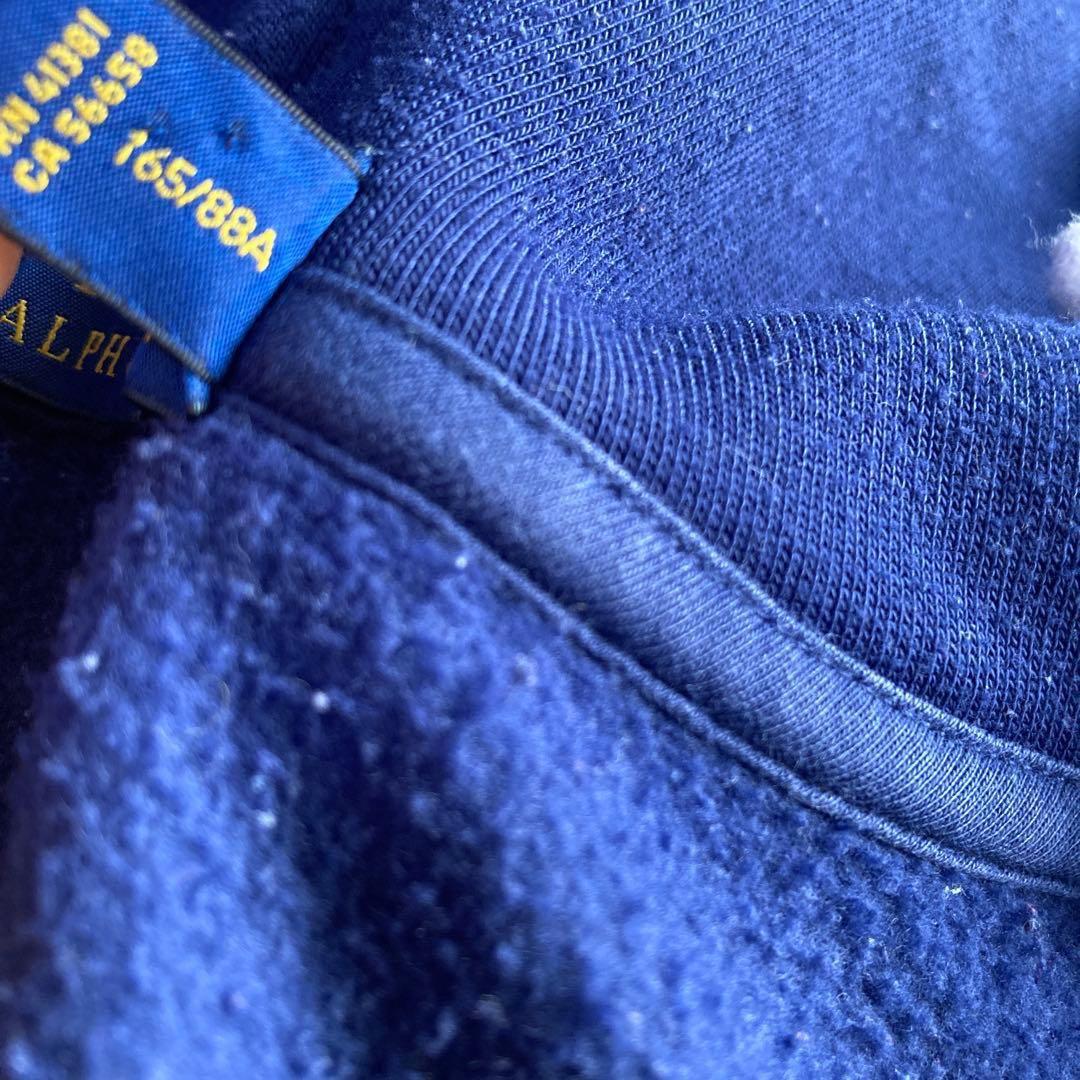 極美品 ポロラルフローレン ジップパーカー ビッグポニー刺繍 ロゴ ネイビー