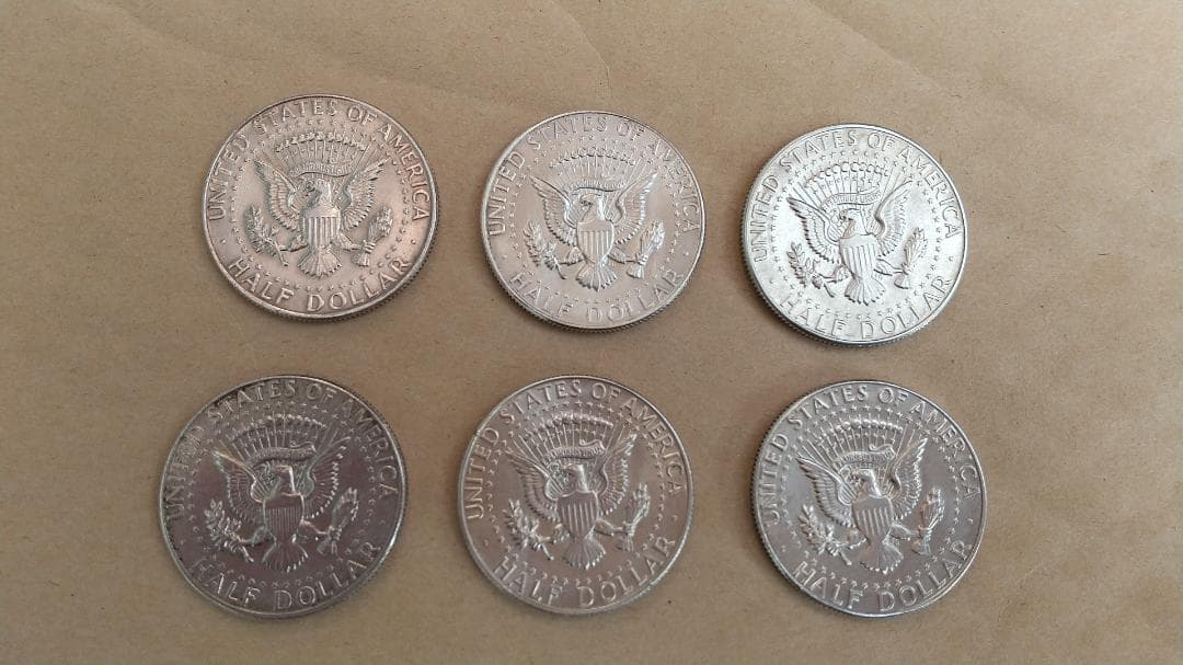 ケネディハーフダラー銀貨×6枚 1964年～1969年➁