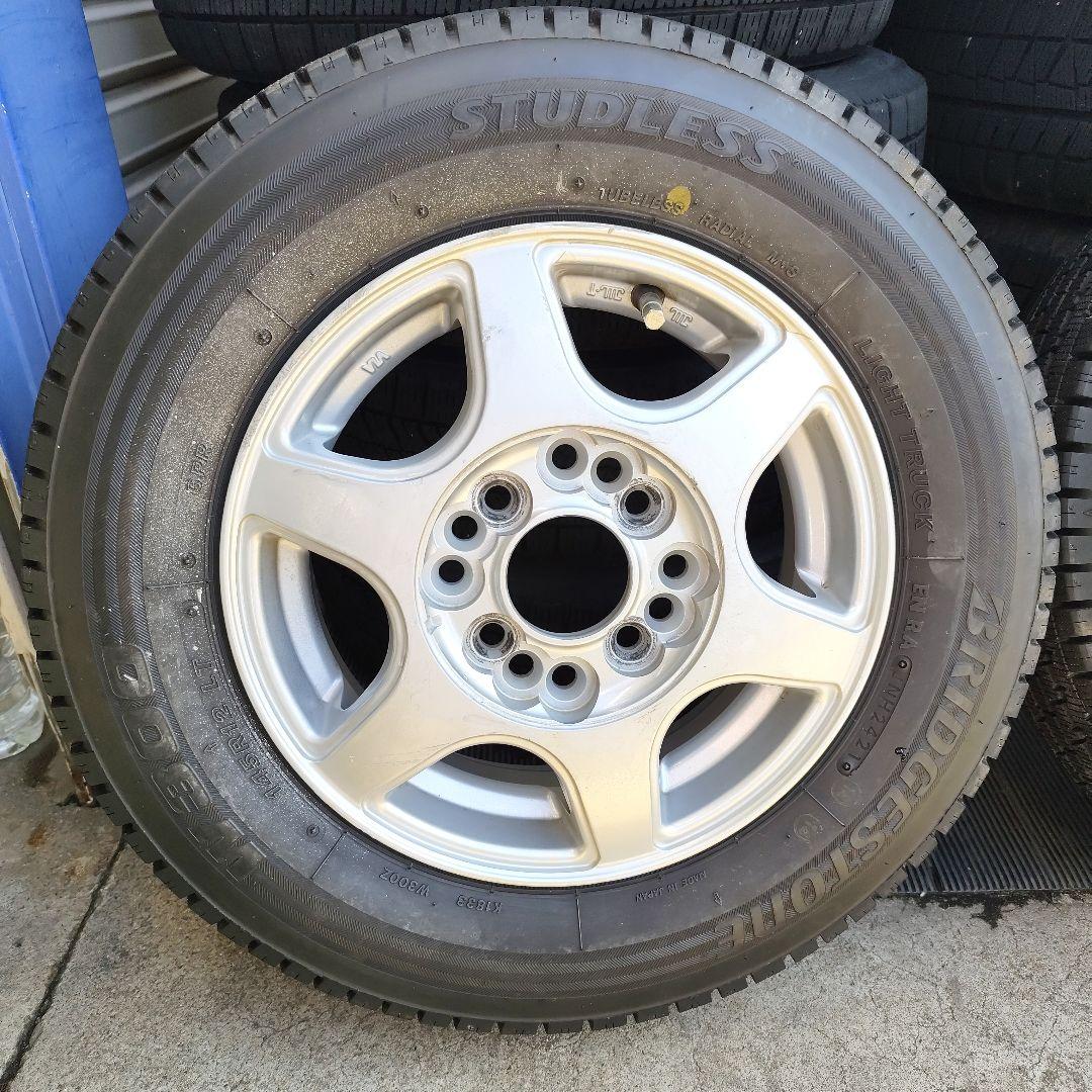 ①ブリヂストン W300 145R12 タイヤ×アルミ セット品 ２本