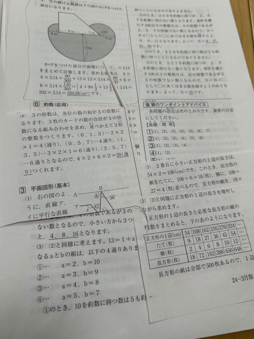 SAPIX 5年生　新6年生　サピックスオープン　　　テスト　コース基準表つき
