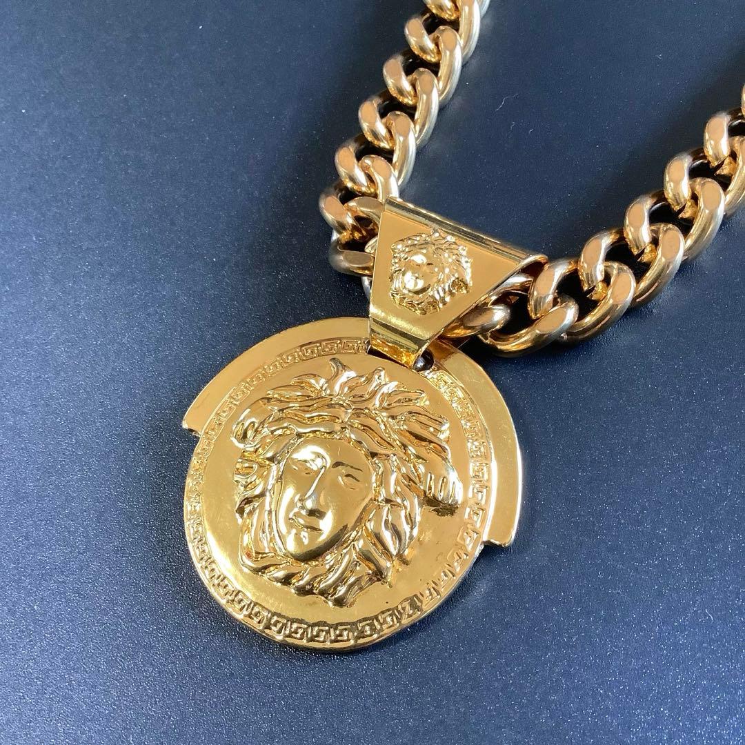 ヴェルサーチ VERSACE メドゥーサ メダル コンビ 喜平 ネックレス