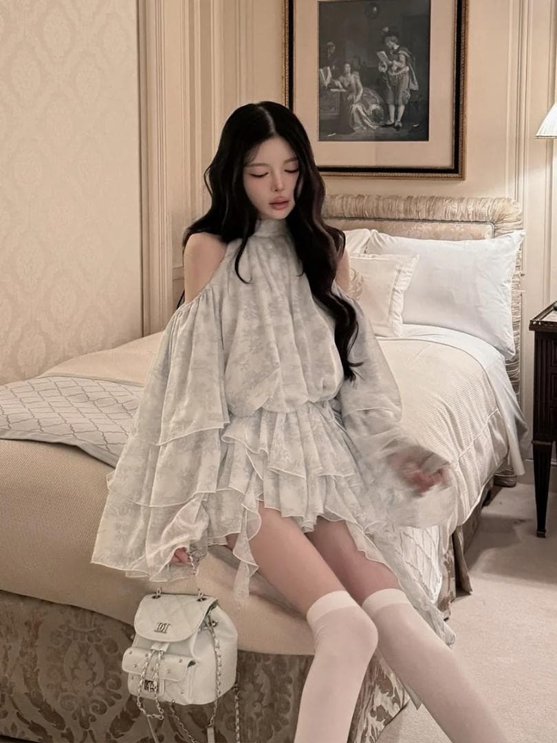 新品 Darich ダーリッチ　トワルドジュイシフォンフリルミニワンピース