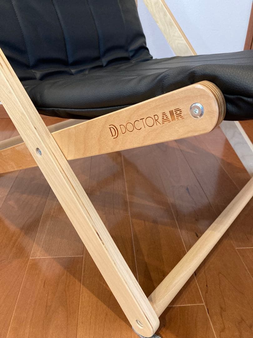 DOCTOR AIR リクライニングチェア 合皮ブラック　折りたたみ式