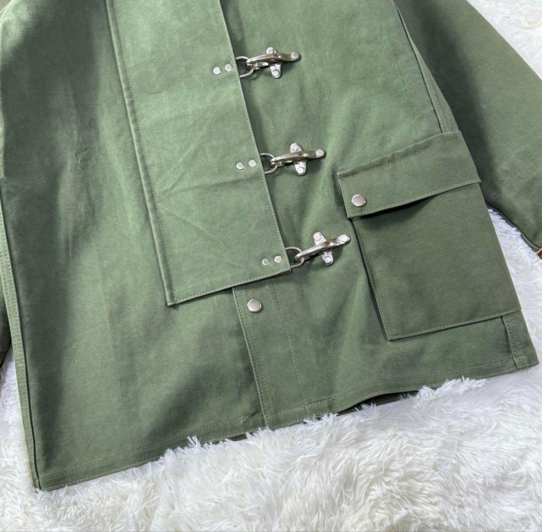 【美品 NYC製】ファイヤーマンジャケット バックル ヘビーコットン カーキ