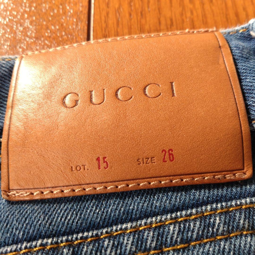 GUCCI トラ刺繍 ストレートデニム 26