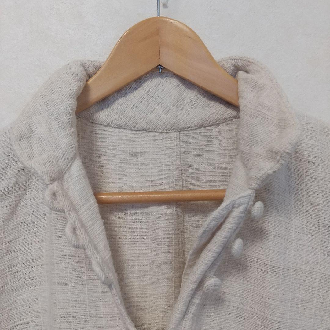 うさとの服ワンピースヘンプコットン生成りサイズ4　訳ありです。