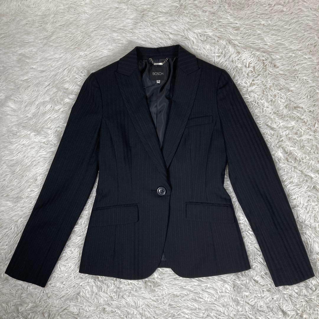 極美品　BOSCH スーツ3点セット　ウォッシャブル　ストライプ　S