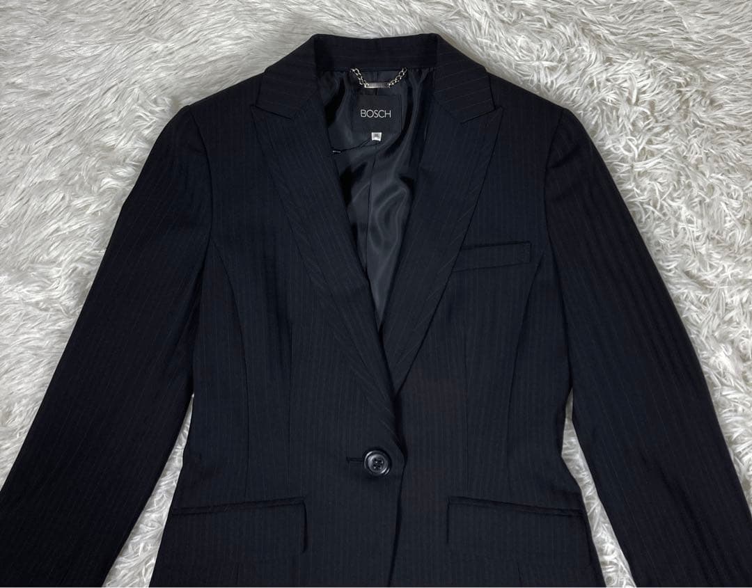 極美品　BOSCH スーツ3点セット　ウォッシャブル　ストライプ　S