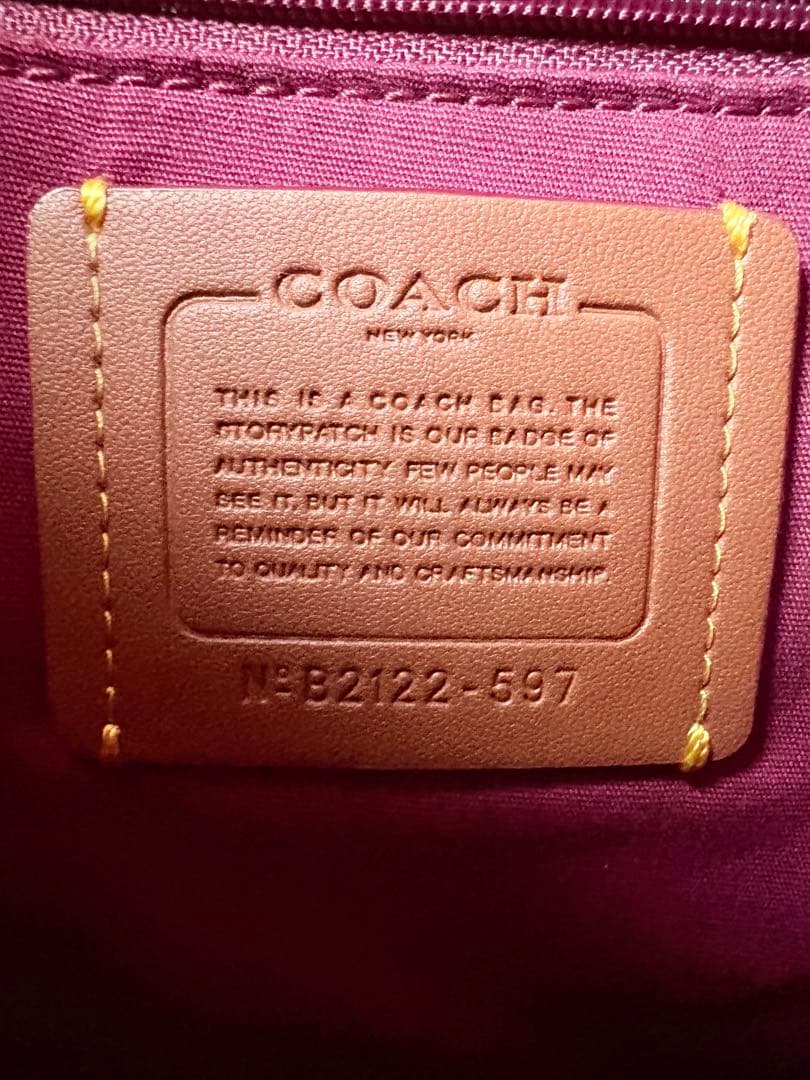 美品COACH ショルダーバッグ シグネチャー ショルダー ブラウン レザー