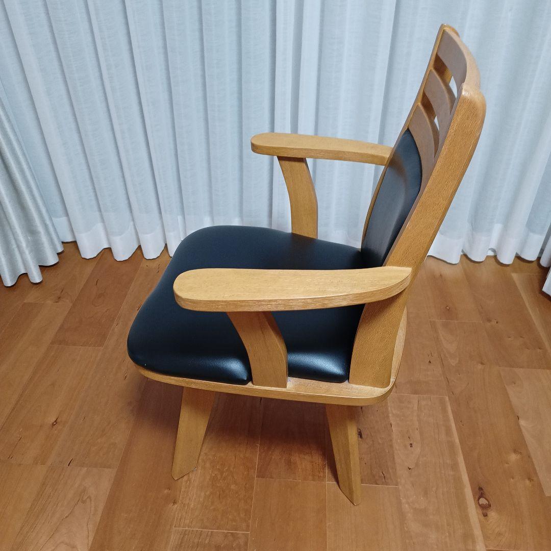 【チョコミント】マナベインテリアハーツ 肘掛け付き回転イス