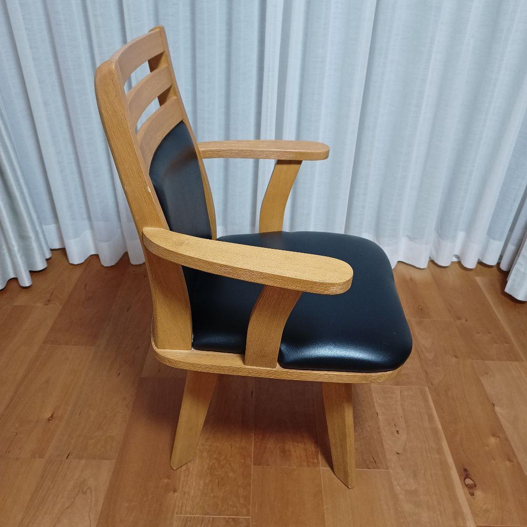 【チョコミント】マナベインテリアハーツ 肘掛け付き回転イス