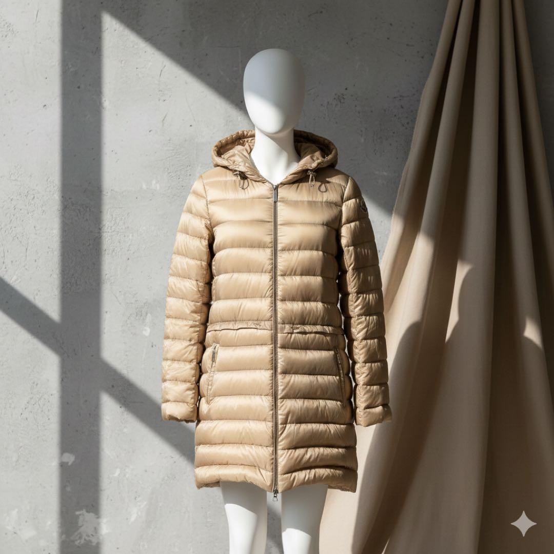 モンクレール MONCLER ライトダウンコート M 超軽量 フード付き 上品