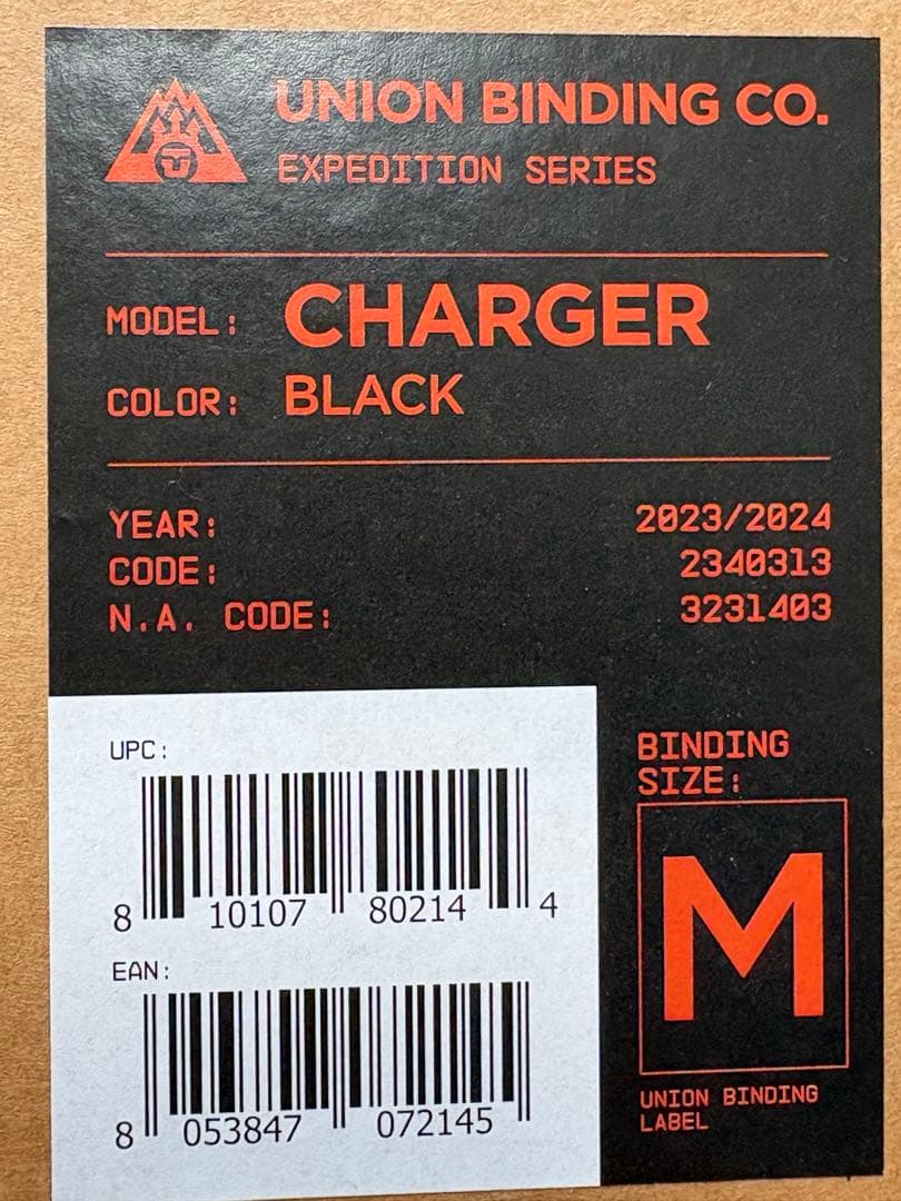 2023-2024Union charger Mサイズ　ブラック　クランポン付き