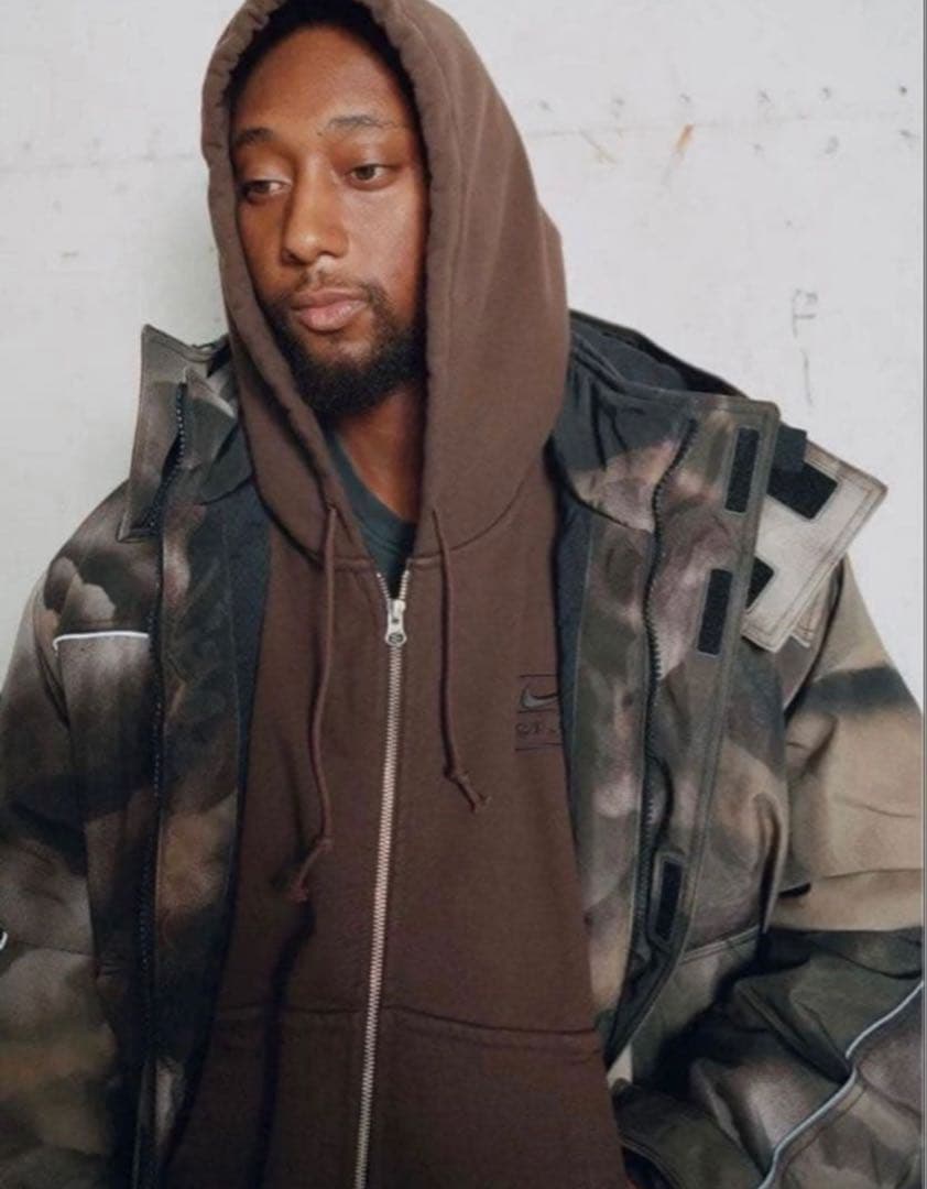 STÜSSY NIKE FLEECE ZIP HOODIE ブラウン M