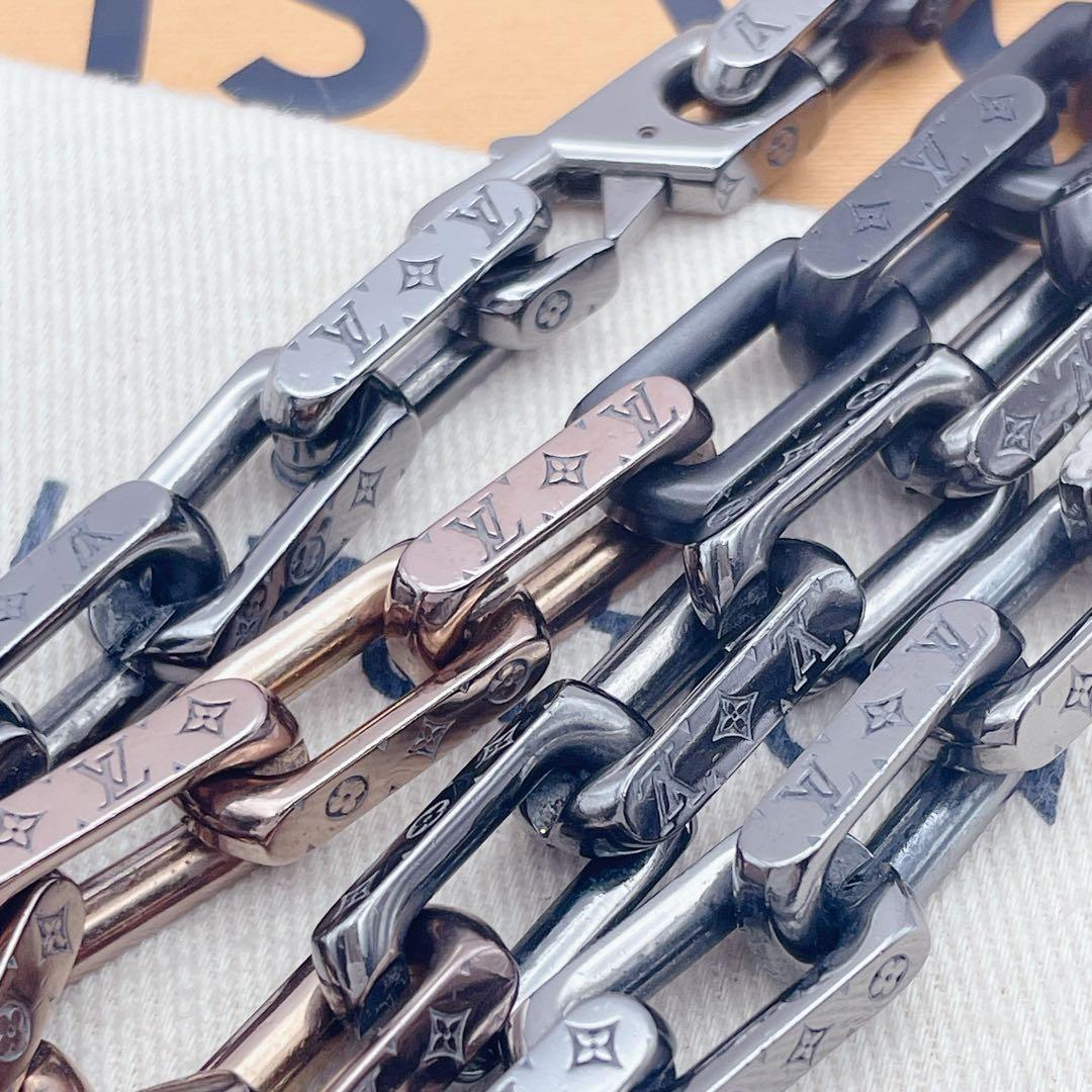 LOUIS VUITTON コリエ　チェーン　ネックレス　モノグラム　ブラック