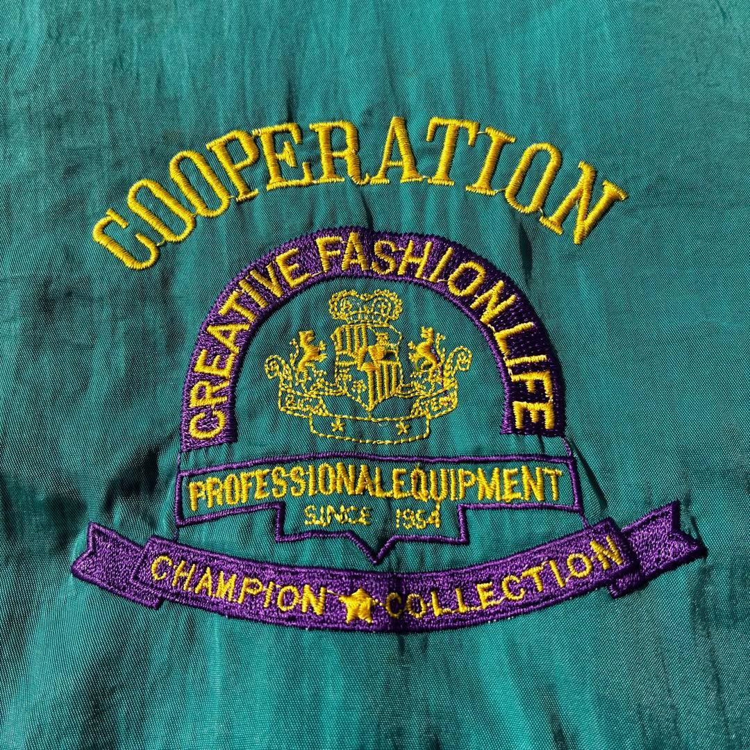 佐*藤様 90s VINTAGE リバーシブル スイングトップ 刺繍ロゴ 緑 チ