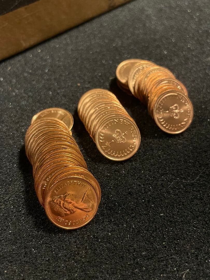 【未流通】1971年　ハーフペニー貨50枚　4ロール