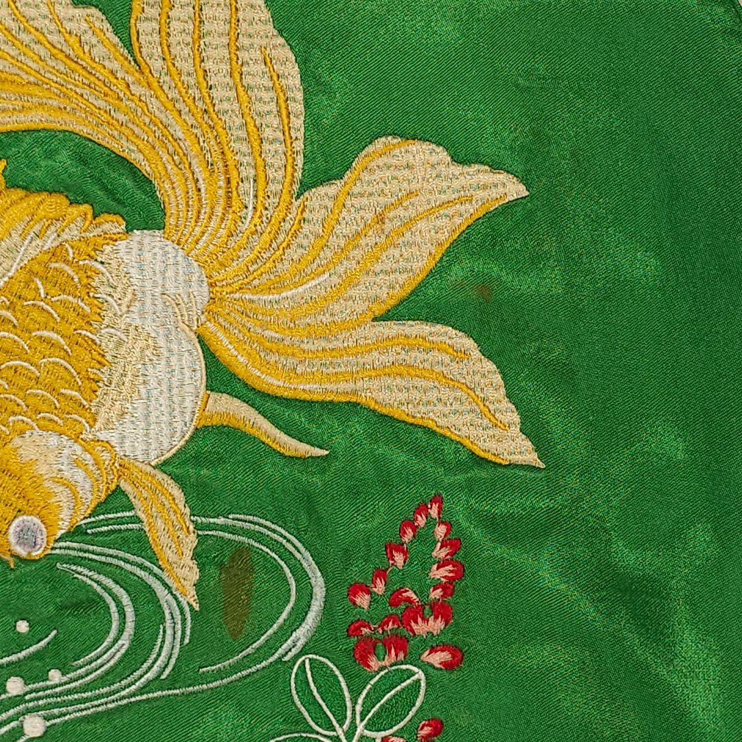 イオラニ 金魚 スカジャン スーベニアジャケット 和柄 グリーン 緑 ブラック