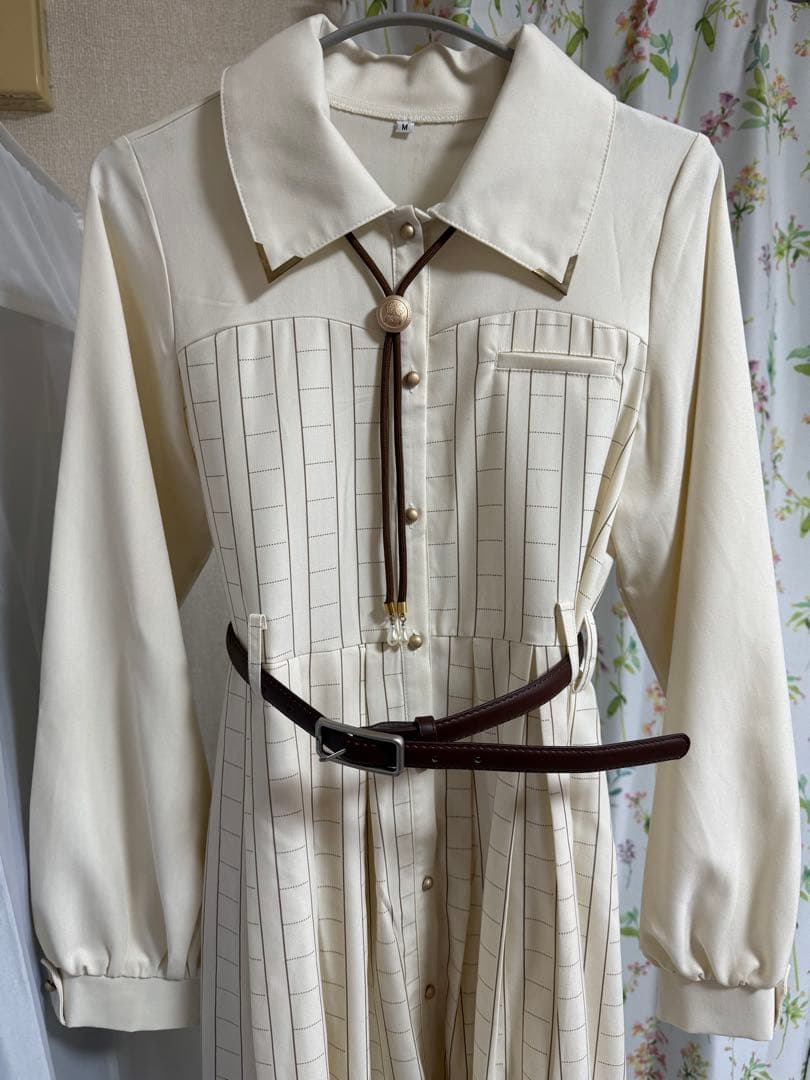 Favorite ミディアム丈 レトロワンピース 原稿用紙柄