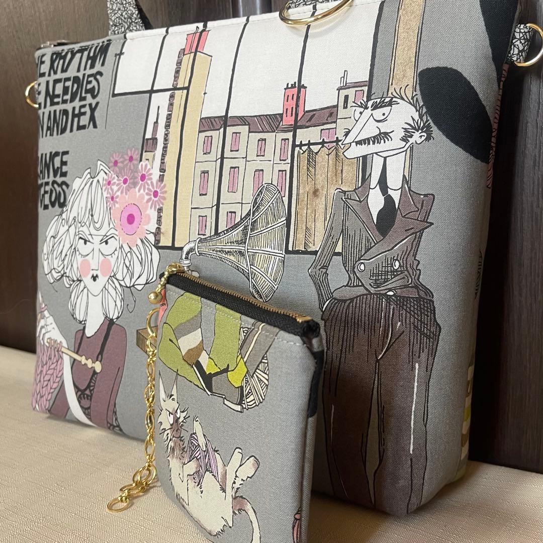 ♡hexグレーで2個♡ハンドメイド　アレキサンダーヘンリー