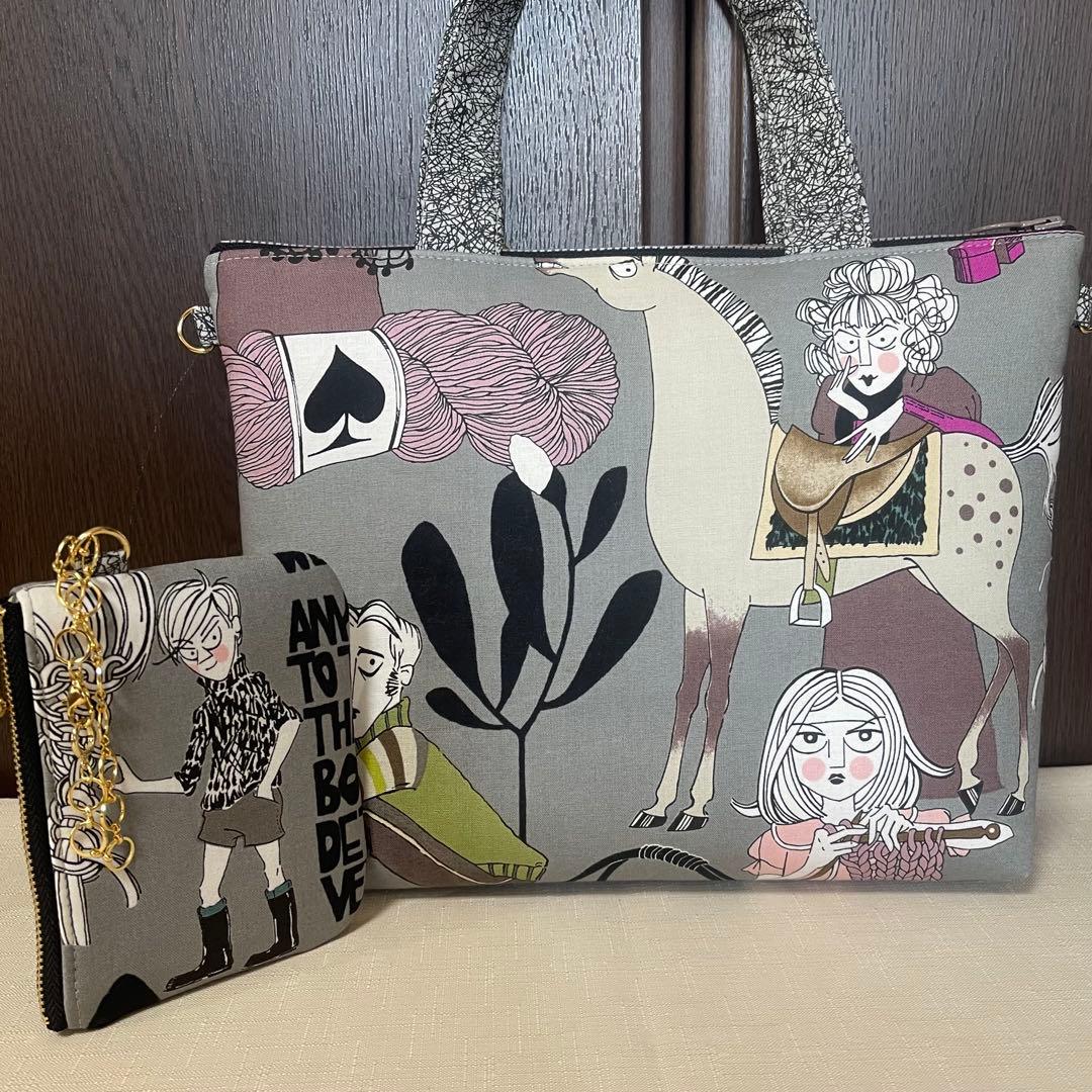 ♡hexグレーで2個♡ハンドメイド　アレキサンダーヘンリー