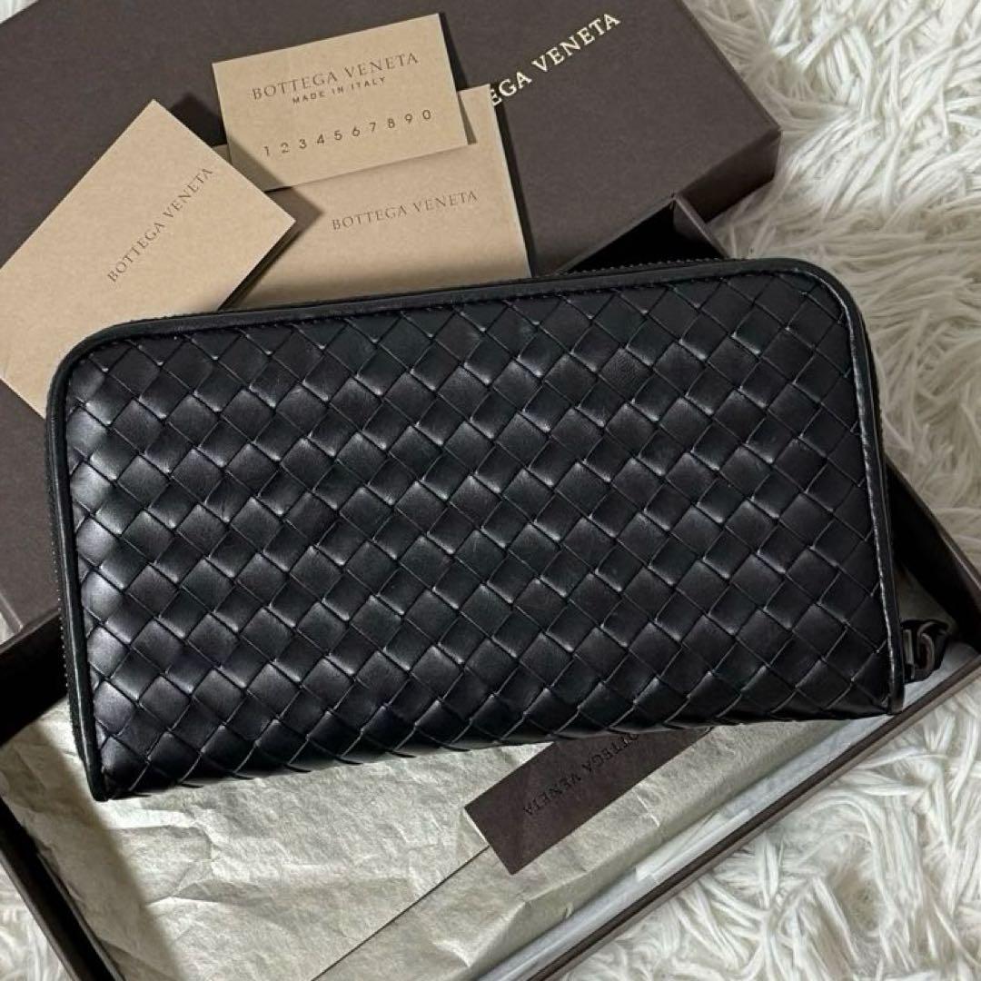 ⭐️未使用級⭐️　ボッテガヴェネタ　イントレチャート　ロングウォレット　ブラック